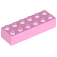 LEGO 2x6 brique 2456 - 50 pièces rose clair