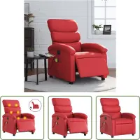 The Living Store Fauteuil de massage électrique rouge similicuir