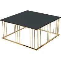 AEA Table basse noire moderne en acier inoxydable