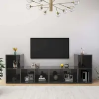 Prolenta Maison Exclusive - Meubles TV 4 pcs Gris brillant 72x35x36,5 cm Bois d'ingénierie