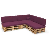Pokar Coussin pour palette Coussins de palette avec housse amovible Canapé de palette, Taille:Set de 8, Couleur:Violet