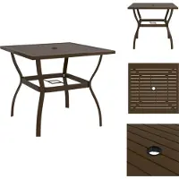 vidaXL Table de jardin Marron 81,5x81,5x72 cm Acier - Tables de jardin