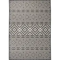 Syfax Tapis à tissage plat d'extérieur 140x200 cm Rayures noires