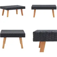 vidaXL Table basse de jardin Poly Rotin Noir - Table basse - Tables - Tables