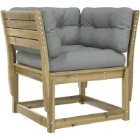 Syfax Canapé de jardin accoudoirs avec coussins bois pin imprégné