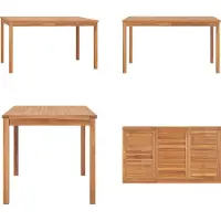 vidaXL Table de jardin 140x80x77 cm en bois massif de teck - Table de salle à manger - Tables de salle à manger - Table en bois - Tables en bois