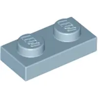 LEGO 250x 1x2 plaques 3023 - Plate Sand Blue - Bleu sable