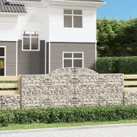 Prolenta Maison Exclusive - Paniers à gabions arqués 30 pcs 300x30x120/140 cm fer galvanisé