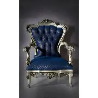 AEA Chesterfield 1 Sitzer Blau Polster Sitz Textil Stoff Couchen Wohnzimmer