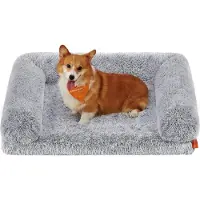 Feandrea FluffyHug Grand lit pour chien de taille moyenne, lit pour chien en mousse ondulée, housse lavable et amovible 91 x 68 x 23 cm,