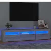 Prolenta Maison Exclusive - Meuble TV avec lumières LED Sonoma gris 180x35x40 cm