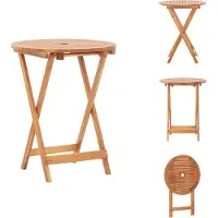 vidaXL Table de jardin pliante 60 x 75 cm en bois massif d'acacia - Tables de jardin