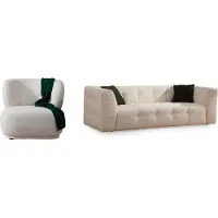 AEA Moderne Wohnzimmer Weiße Couchgarnitur Designer Dreisitzer Edler Sessel