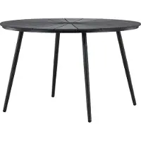 Furnlux Classic FURNLUX Table de salle à manger d'extérieur San Vito Noir 120cm / Couleur principale : Noir / Dimensions : 120 x 120 x 74 cm