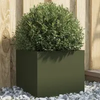 Prolenta Maison Exclusive - Bac à plantes vert olive 32x30x29 cm en acier