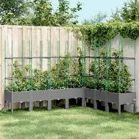 Prolenta Maison Exclusive - Bac à plantes avec treillis gris clair 200x160x142,5 cm PP