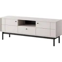 Furnlux Classic FURNLUX Support Tv Japandi Beige Und Black 154cm / Hauptfarbe : Beige / Dimensions : 154 x 39 x 57 cm
