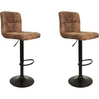 Home Deco Factory Lot de 2 Chaises de Bar - - Downtown - Réglables - Marron