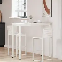 Prolenta Maison Exclusive - Table de bar blanche 110 x 55 x 105 cm Bois de pin massif