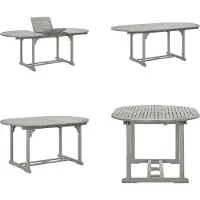 vidaXL Table de jardin Gris 200x100x75 cm Bois massif Acacia - Table de salle à manger - Tables de salle à manger