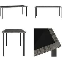 vidaXL Table de jardin Gris 180x70x73 cm Poly Rotin - Table de jardin - Tables - Tables