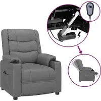 Syfax Fauteuil inclinable électrique Gris Similicuir