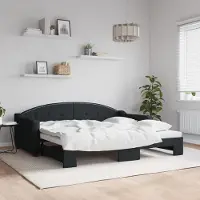 Prolenta Maison Exclusive - Canapé-lit convertible noir 90 x 190 cm en tissu