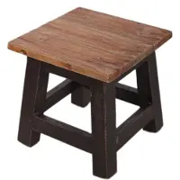 Markenlos Chaise en bois marron et noir Tabouret de style rustique
