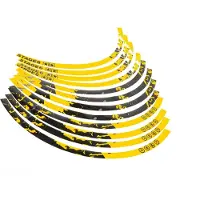 Stage6 kit d'autocollants pour jantes 12 pouces jaune/noir