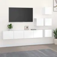 Prolenta Maison Exclusive - Meuble TV mural Blanc Bois d'ingénierie