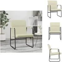 vidaXL Fauteuil Lounge Crème 55x64x80 cm Similicuir - Fauteuil