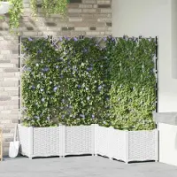 Prolenta Maison Exclusive - Ensemble de 5 pots de jardin, blanc, 120 x 120 x 143 cm, en polypropylène (PP)