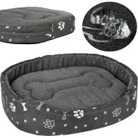 Welsti Lit ovale pour chien/chat, gris foncé L 68x55