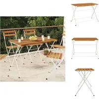 vidaXL Table de bistrot pliante 100x54x71 cm bois massif acacia et acier - tables de jardin