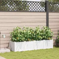 Prolenta Maison Exclusive - Ensemble de 4 pots de jardin, blanc, 160 x 40 x 37,5 cm, en polypropylène (PP)