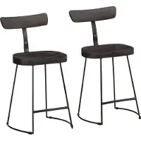 Prolenta Maison Exclusive - Ensemble de 2 tabourets de bar, couleur noire, dimensions 49x43x79 cm, en bois massif, marque Mango