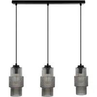 HOME DELUXE Suspension en verre YUKI - Gris fumé | Suspension Lampe suspendue Plafonnier