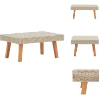 vidaXL Table basse de jardin Poly Rotin Beige - Tables de jardin