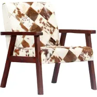 Prolenta Maison Exclusive - Fauteuil blanc et marron cuir véritable de chèvre