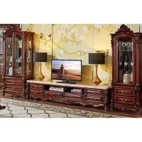 AEA Salon Set Meubles en bois massif Meubles médias TV-Lowboard 2x Vitrines