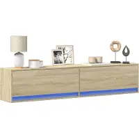Prolenta Maison Exclusive - Meuble TV mural avec LED chêne sonoma 180x31x38 cm