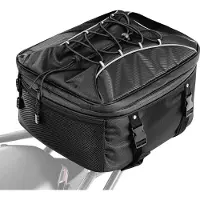 StarTech.com Sacoche arrière de moto - Sacoche de siège arrière et de porte-bagages - 22-34 L Extensible - Housse de pluie imperméable - Sangles de fixation & Cordon élastique - Noir
