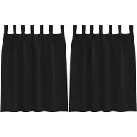 vidaXL Rideaux occultants avec anneaux 2 pcs Noir 140 x 140 cm
