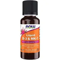 Sonstiges Vitamine D3 62,5 mcg (2500 UI) & K2 MK-7 100 mcg 30 ml liquide Now Foods