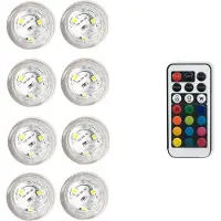 INF Lot de 8 Lampes LED Étanche à Bouton Diamant avec Télécommande