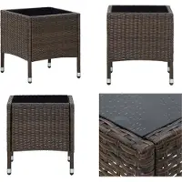 vidaXL Table de jardin Marron 40x40x45 cm Poly Rotin - Table de jardin - Tables - Tables