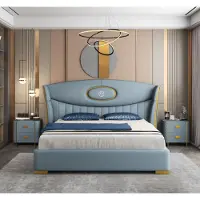 AEA Meubles design italien Lit double Chambre à coucher 180x200cm Nouveau Lits Cuir