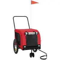 Syfax Remorque de vélo pour animaux de compagnie rouge et noir