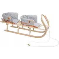 Sonstiges Luge double avec chancelière d'hiver Luge en bois avec dossier Bois