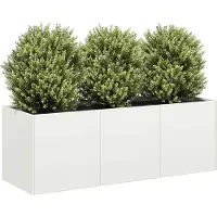 Prolenta Maison Exclusive - Bac à plantes blanc 120x40x40 cm Acier laminé à froid